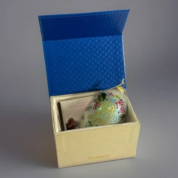 Pier 1 Li Bien -  Fa La La Hand Blown Hand Painted Glass Ornament 2017 Pier One - Picture 2 of 9